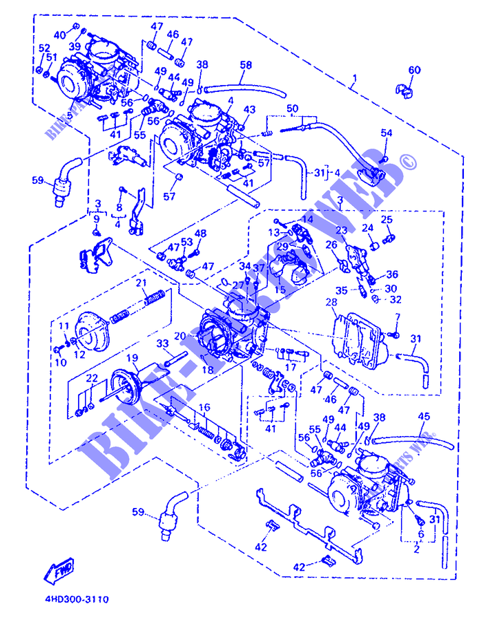 CARBURATEUR pour Yamaha YZF750R de 1993
