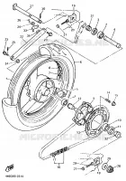 ROUE ARRIERE pour Yamaha YZF750R de 1993