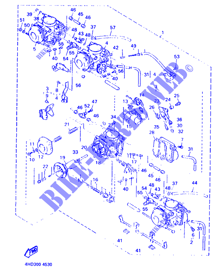 PIÈCES OPTIONNELLES   CARBURATEUR   FINLANDE / SUEDE pour Yamaha YZF750R de 1994