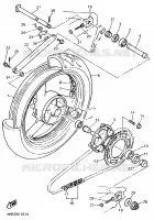 ROUE ARRIERE pour Yamaha YZF750R de 1994