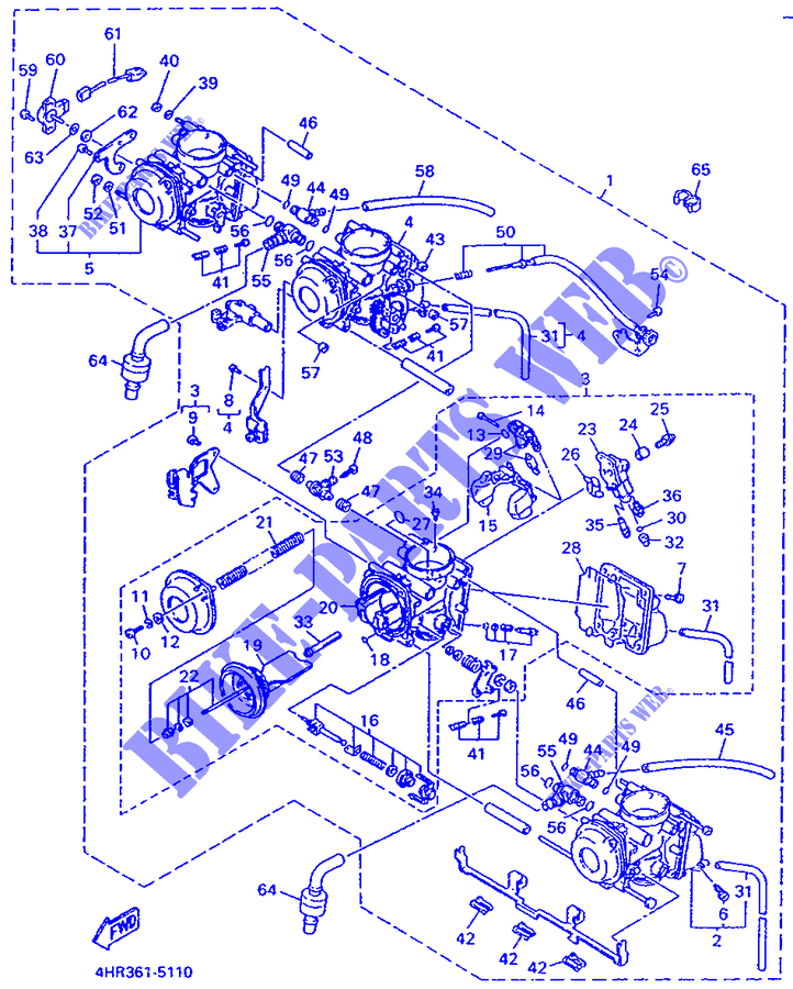 PIÈCES OPTIONNELLES   CARBURATEUR pour Yamaha YZF750R de 1996