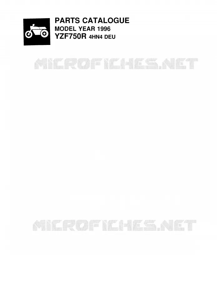 * CATALOG PREFACE * Yamaha MOTO 750 1996 YZF  YZF750R