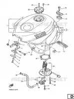 RESERVOIR A ESSENCE pour Yamaha YZF750R de 1996