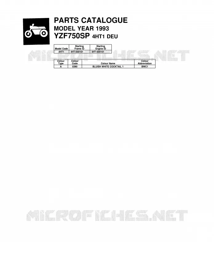 * CATALOG PREFACE * Yamaha MOTO 750 1993 YZF  YZF750SP