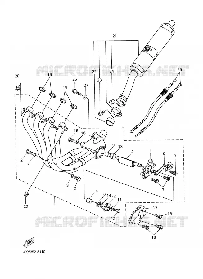 ECHAPPEMENT Yamaha MOTO 1000 1998 R1  YZF-R1