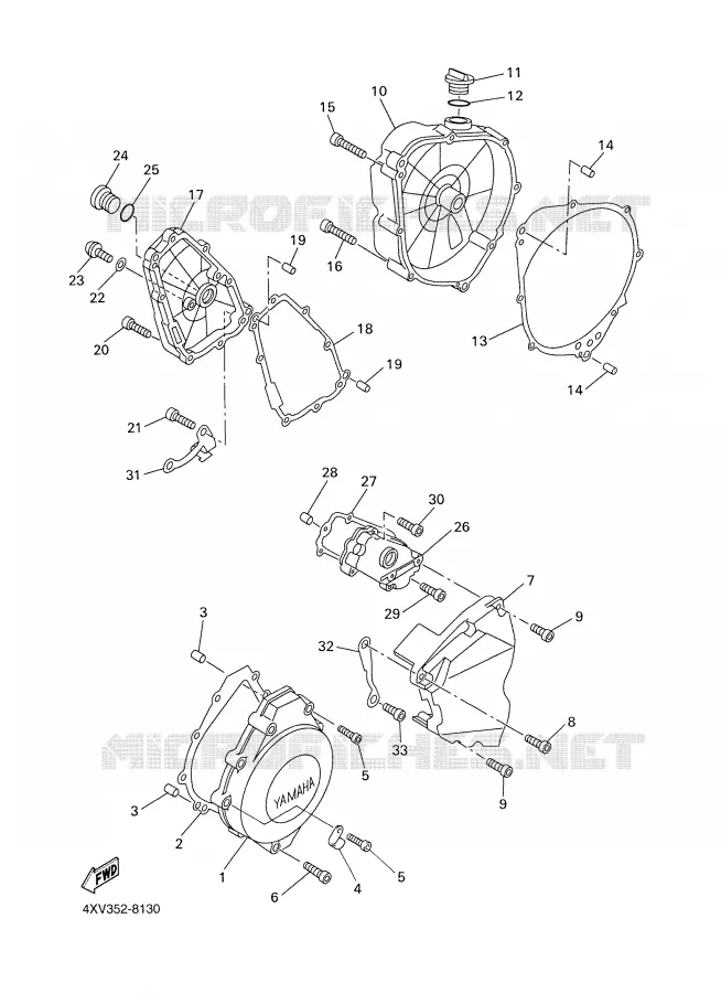 CARTER - MOTEUR 1 Yamaha MOTO 1000 1998 R1  YZF-R1