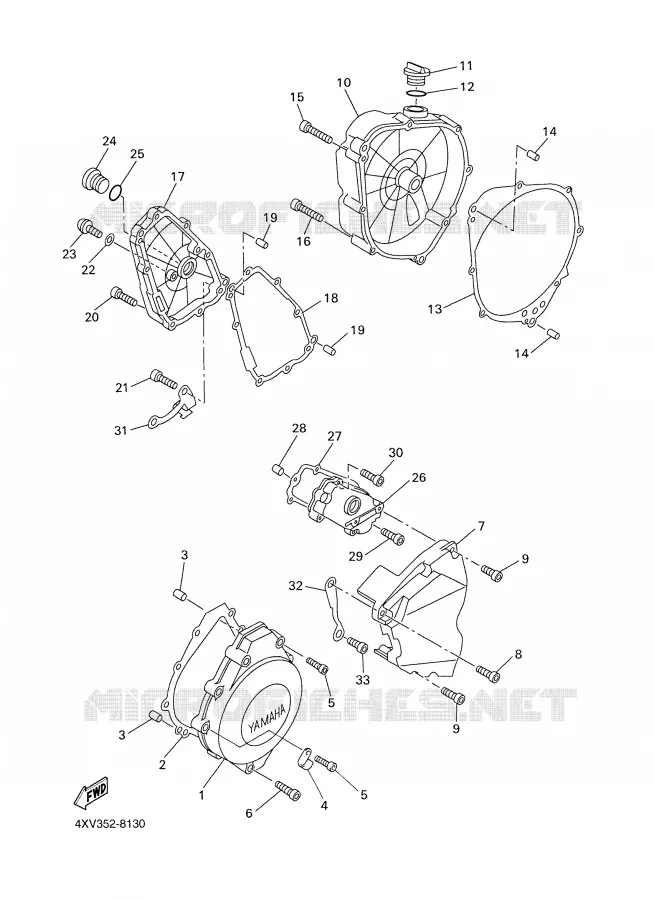 CARTER - MOTEUR 1 Yamaha MOTO 1000 1998 R1  YZF-R1