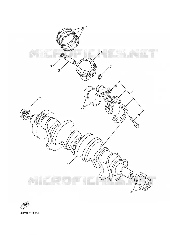 VILEBREQUIN / PISTON Yamaha MOTO 1000 1998 R1  YZF-R1