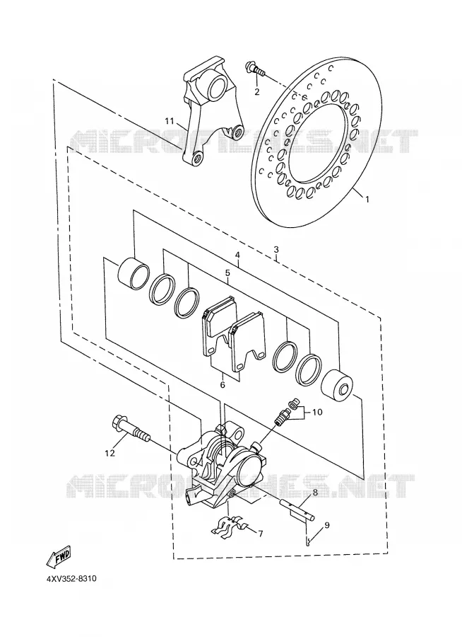 ETRIER DE FREIN ARRIERE Yamaha MOTO 1000 1998 R1  YZF-R1