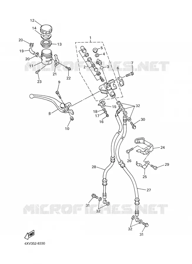 MAITRE CYLINDRE AVANT Yamaha MOTO 1000 1998 R1  YZF-R1