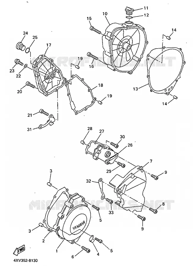 CARTER - MOTEUR 1 Yamaha MOTO 1000 1998 R1  YZF-R1