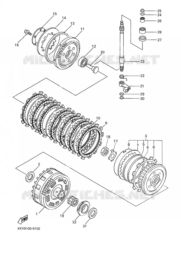 EMBRAYAGE DE DEMARREUR Yamaha MOTO 1000 1998 R1  YZF-R1