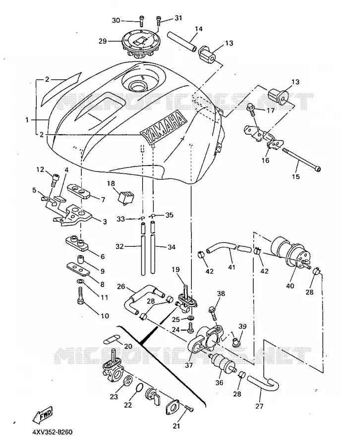 RESERVOIR A ESSENCE Yamaha MOTO 1000 1998 R1  YZF-R1
