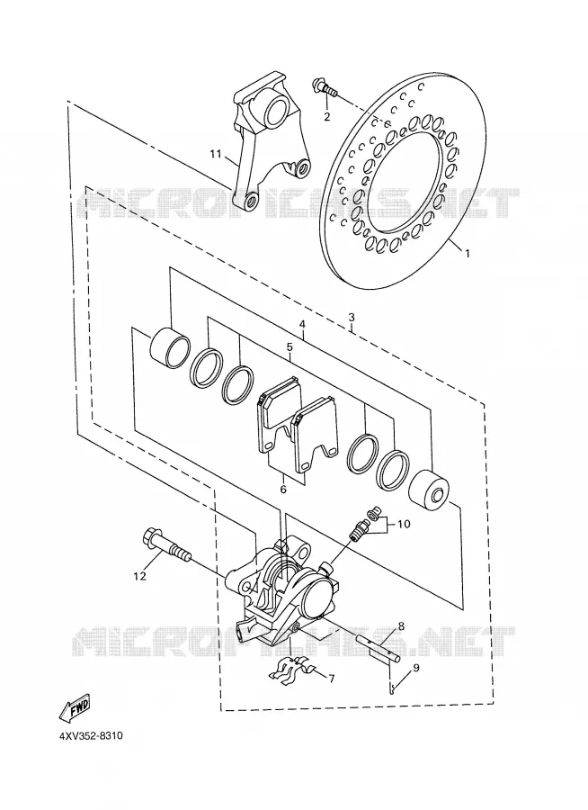 ETRIER DE FREIN ARRIERE Yamaha MOTO 1000 1999 R1  YZF-R1