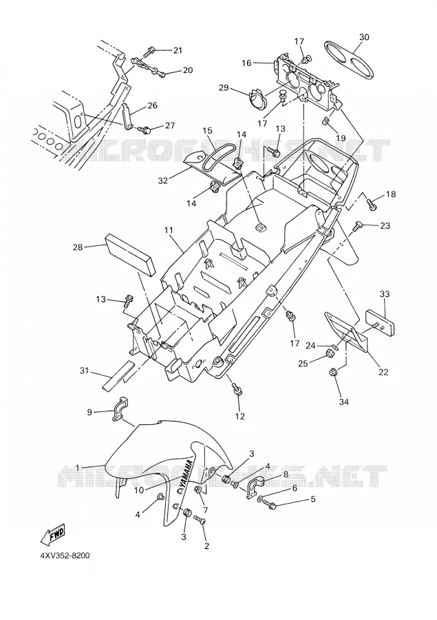 GARDE BOUE Yamaha MOTO 1000 1999 R1  YZF-R1