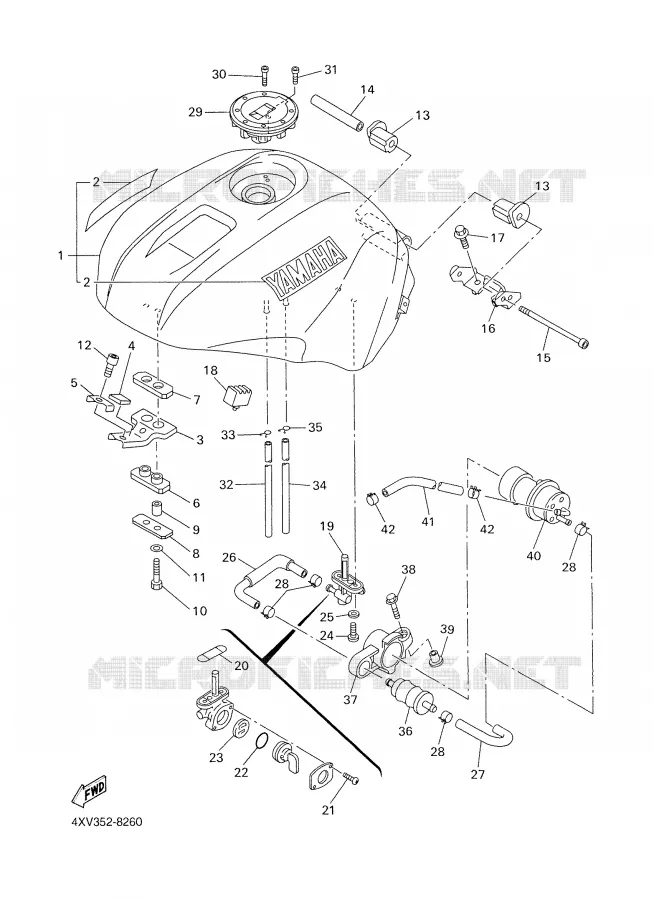 RESERVOIR A ESSENCE Yamaha MOTO 1000 1999 R1  YZF-R1