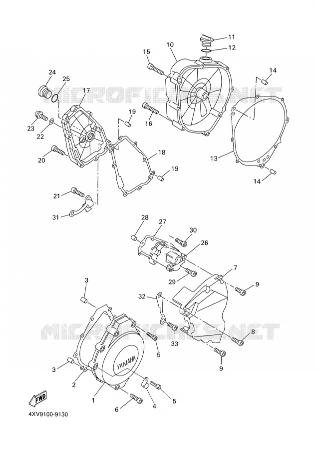 CARTER - MOTEUR 1 Yamaha MOTO 1000 1999 R1  YZF-R1