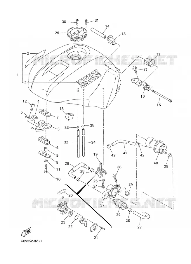 RESERVOIR A ESSENCE Yamaha MOTO 1000 1999 R1  YZF-R1