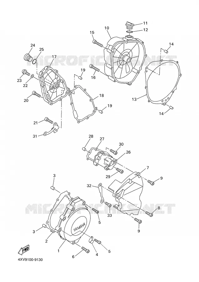 CARTER - MOTEUR 1 Yamaha MOTO 1000 1999 R1  YZF-R1