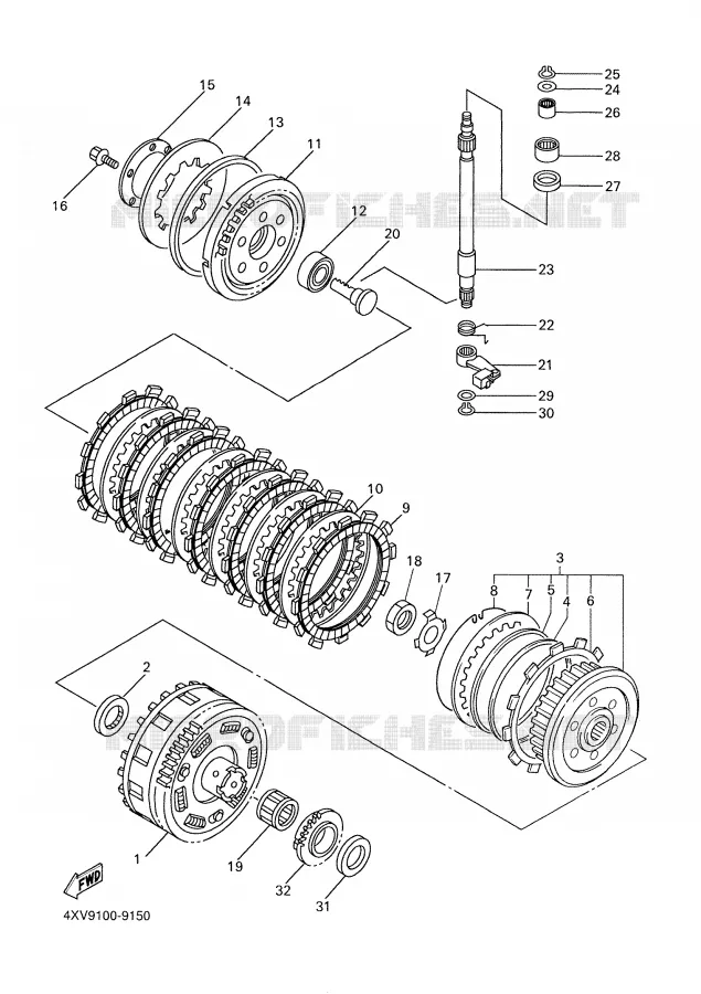 EMBRAYAGE DE DEMARREUR Yamaha MOTO 1000 2000 R1  YZF-R1