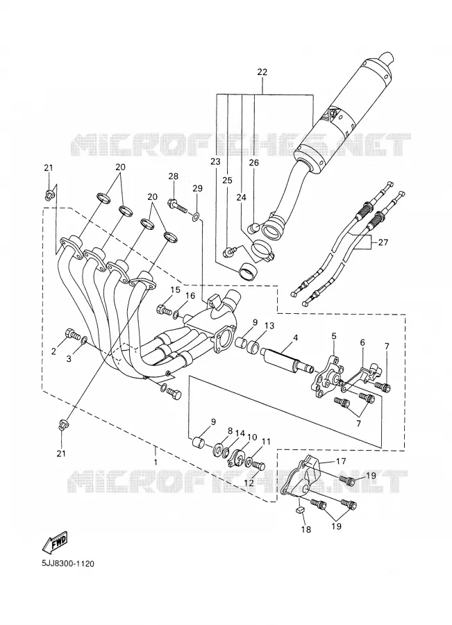 ECHAPPEMENT Yamaha MOTO 1000 2001 R1  YZF-R1