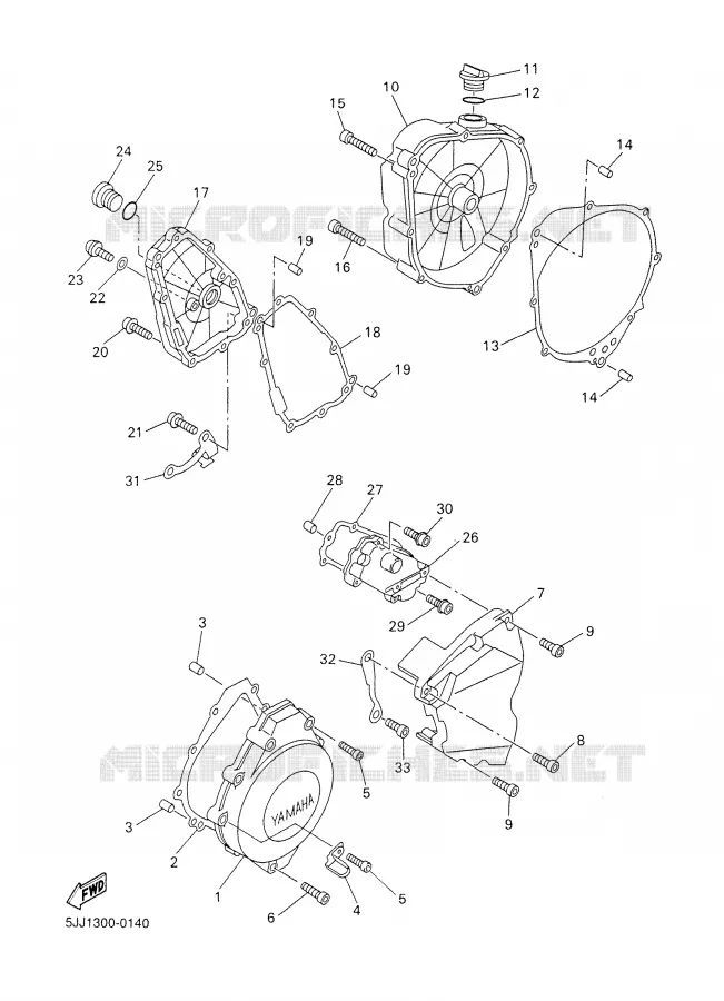 CARTER - MOTEUR 1 Yamaha MOTO 1000 2001 R1  YZF-R1