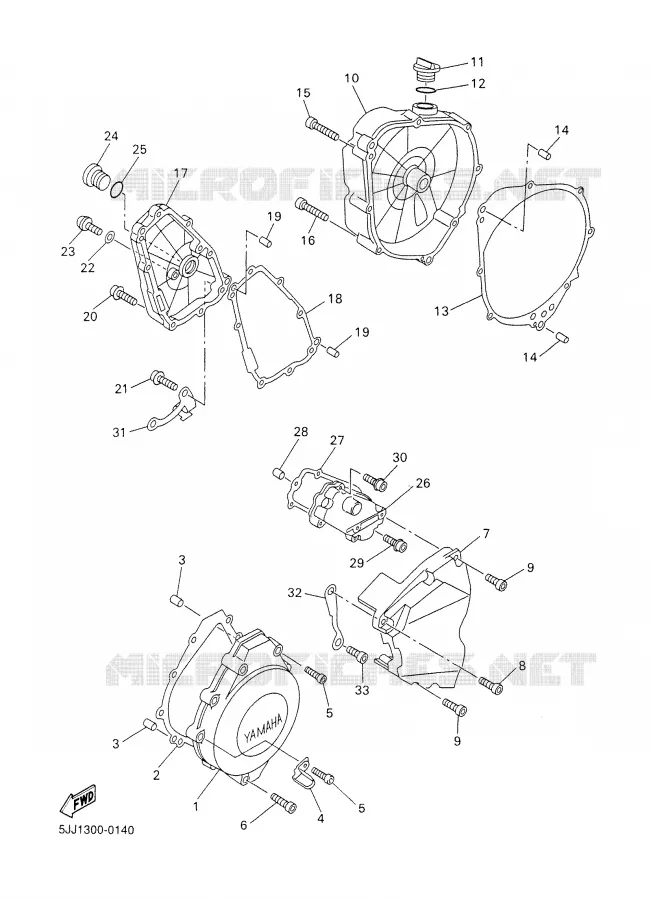 CARTER - MOTEUR 1 Yamaha MOTO 1000 2001 R1  YZF-R1