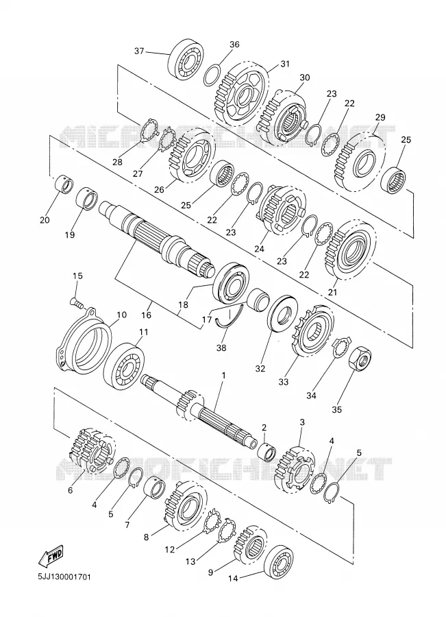 TRANSMISSION Yamaha MOTO 1000 2001 R1  YZF-R1