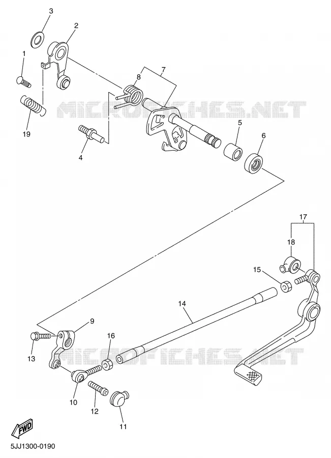 AXE DE SELECTEUR / PEDALE Yamaha MOTO 1000 2001 R1  YZF-R1