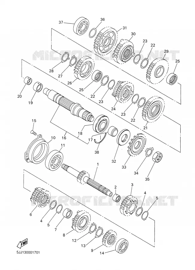 TRANSMISSION Yamaha MOTO 1000 2003 R1  YZF-R1