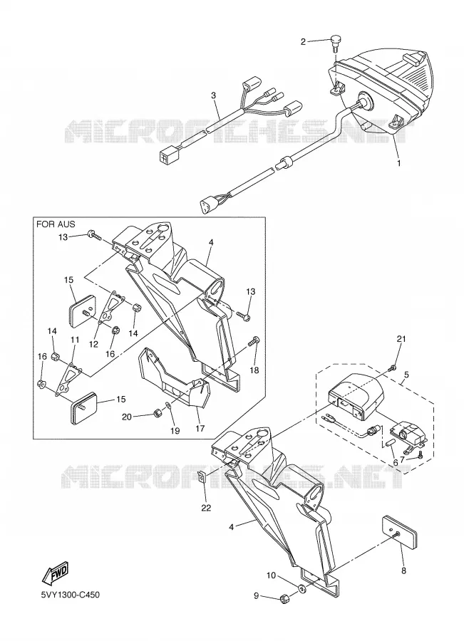 FEU ARRIERE Yamaha MOTO 1000 2004 R1  YZF-R1