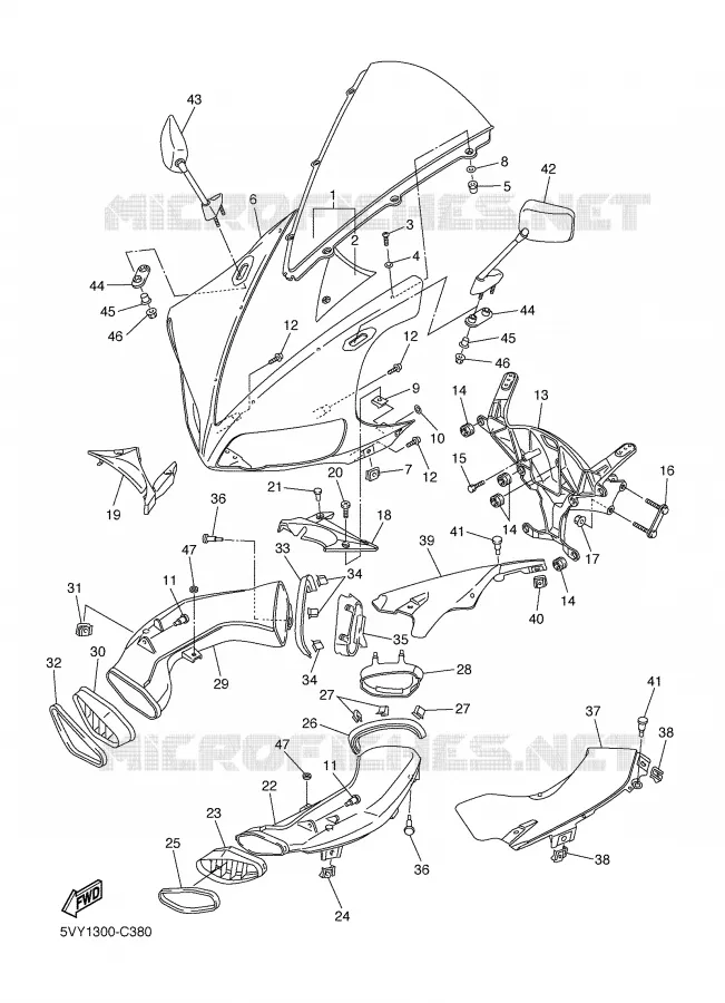 CARENAGES 1  Yamaha MOTO 1000 2004 R1  YZF-R1