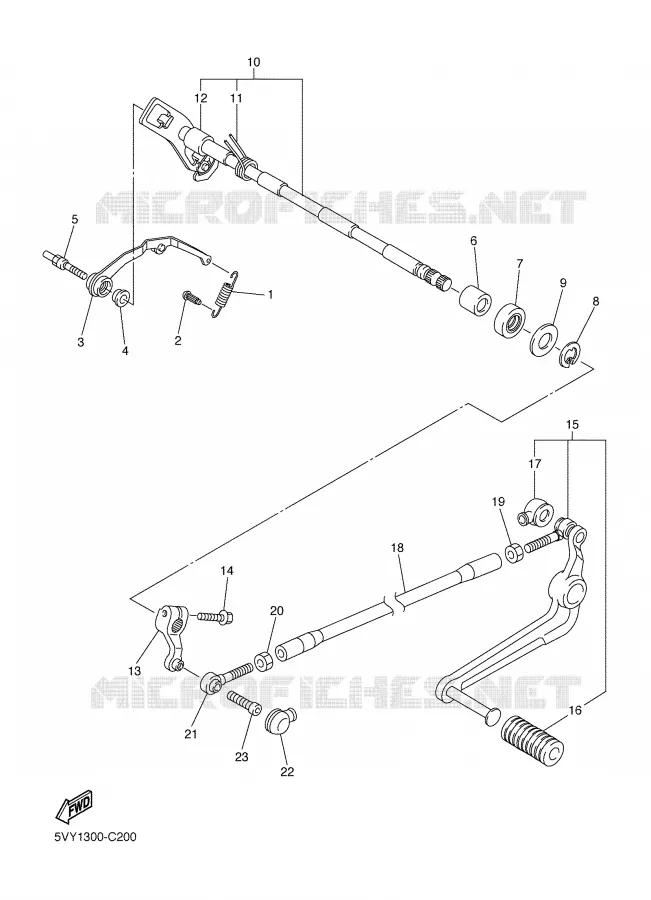 AXE DE SELECTEUR / PEDALE Yamaha MOTO 1000 2005 R1  YZF-R1