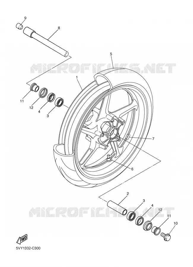 ROUE AVANT Yamaha MOTO 1000 2006 R1  YZF-R1