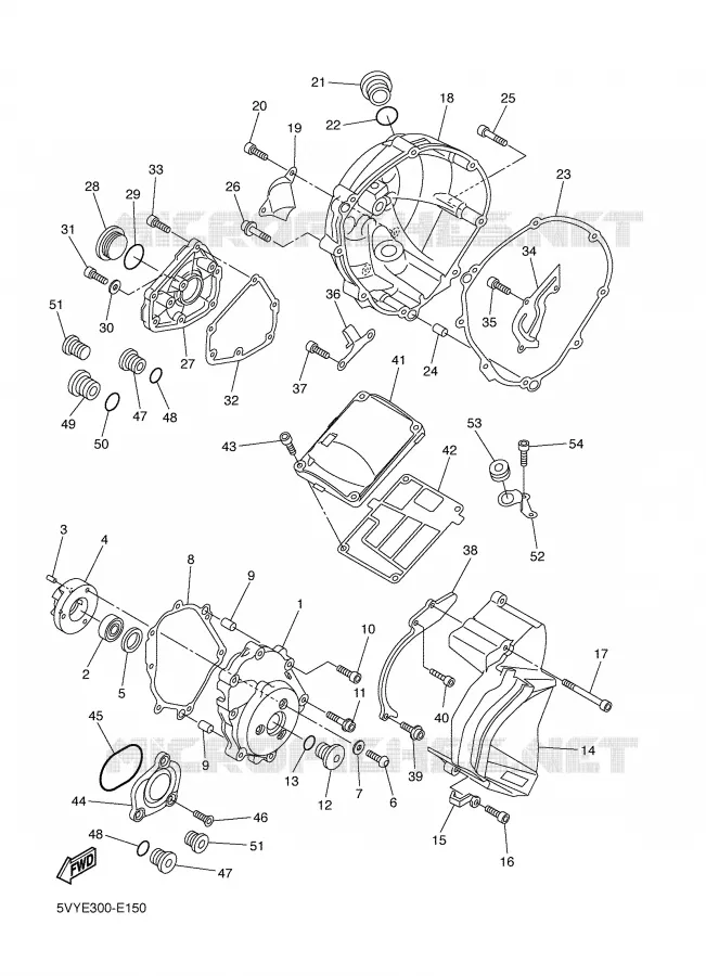 CARTER - MOTEUR 1 Yamaha MOTO 1000 2006 R1  YZF-R1