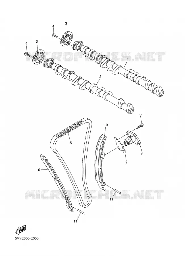 ARBRE A CAMES / CHAINE DE DISTRIBUTION Yamaha MOTO 1000 2006 R1  YZF-R1