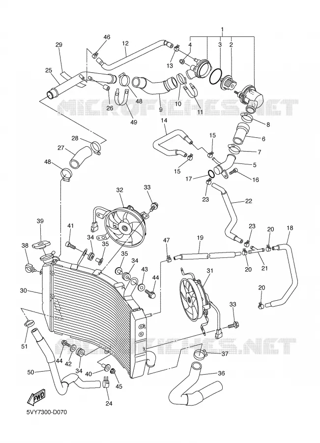 RADIATEUR / DURITES Yamaha MOTO 1000 2006 R1  YZF-R1