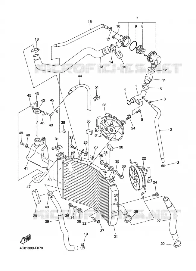 RADIATEUR / DURITES Yamaha MOTO 1000 2007 R1  YZF-R1