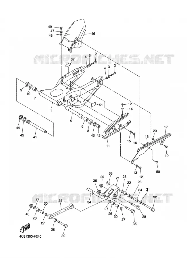 BRAS ARRIERE Yamaha MOTO 1000 2007 R1  YZF-R1