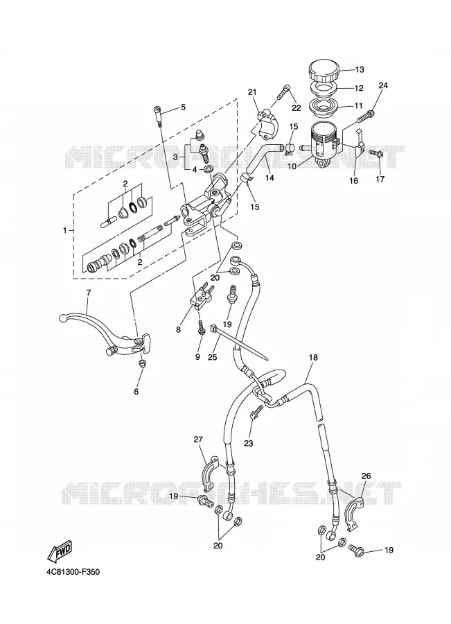 MAITRE CYLINDRE AVANT Yamaha MOTO 1000 2007 R1  YZF-R1
