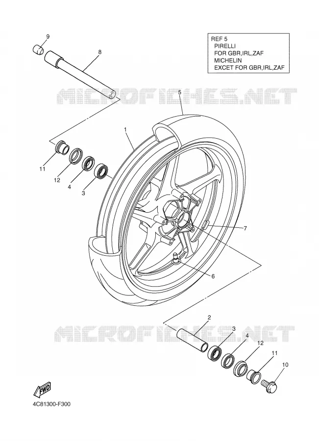 ROUE AVANT Yamaha MOTO 1000 2008 R1  YZF-R1