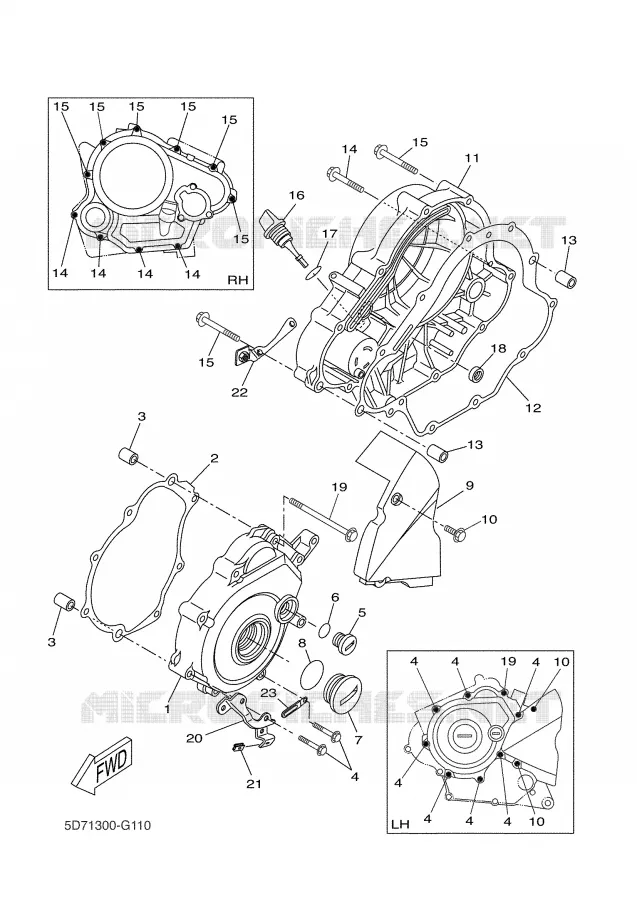 CARTER - MOTEUR 1 Yamaha MOTO 125 2008 R125  YZF-R125