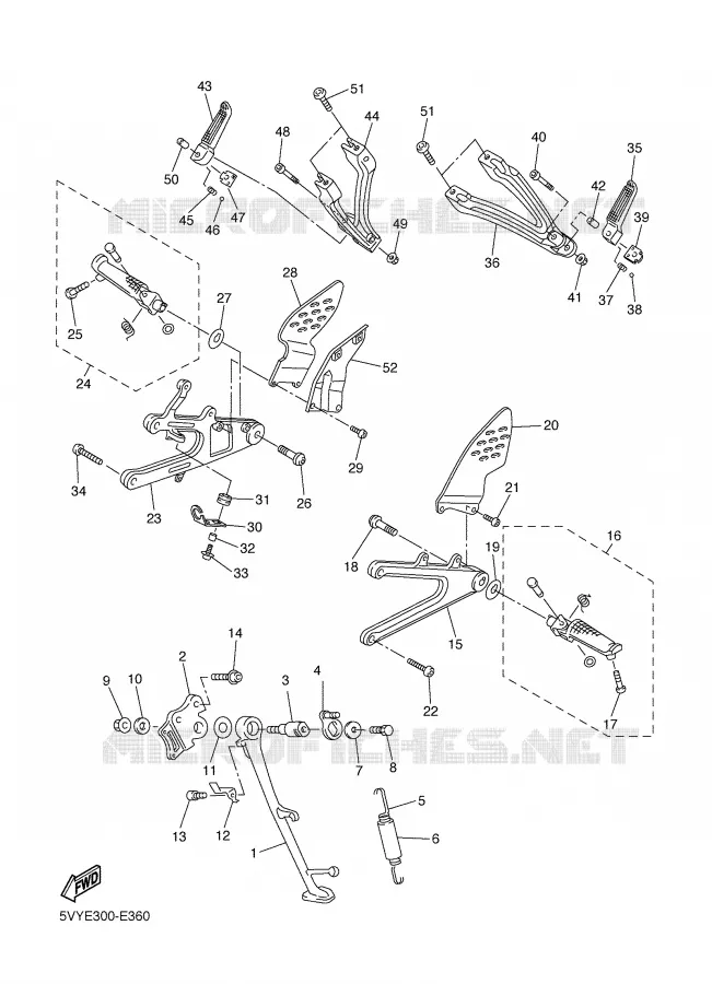 BEQUILLE / REPOSE PIEDS Yamaha MOTO 1000 2006 R1  YZF-R1S