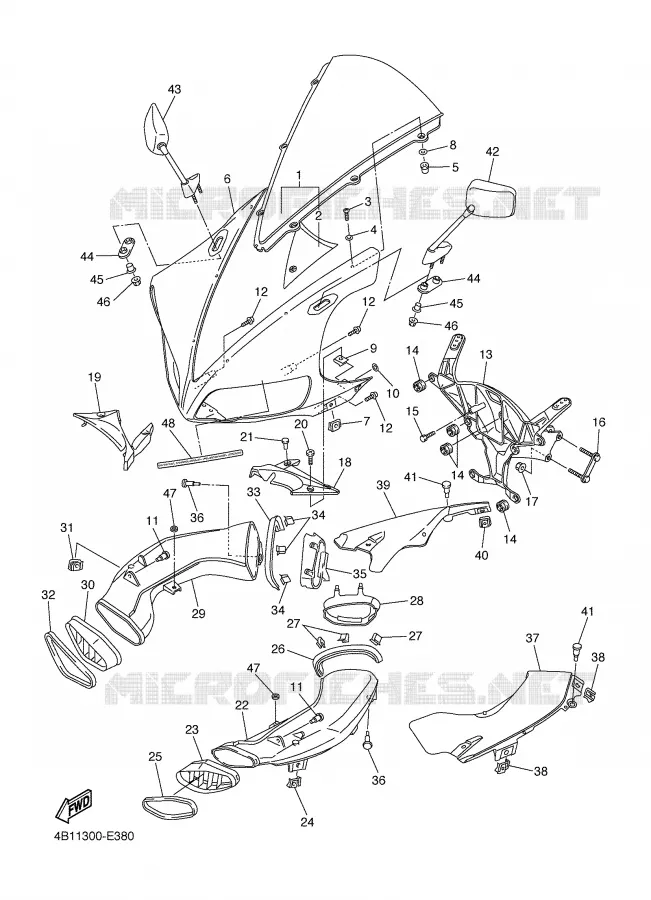 CARENAGES 1  Yamaha MOTO 1000 2006 R1  YZF-R1S