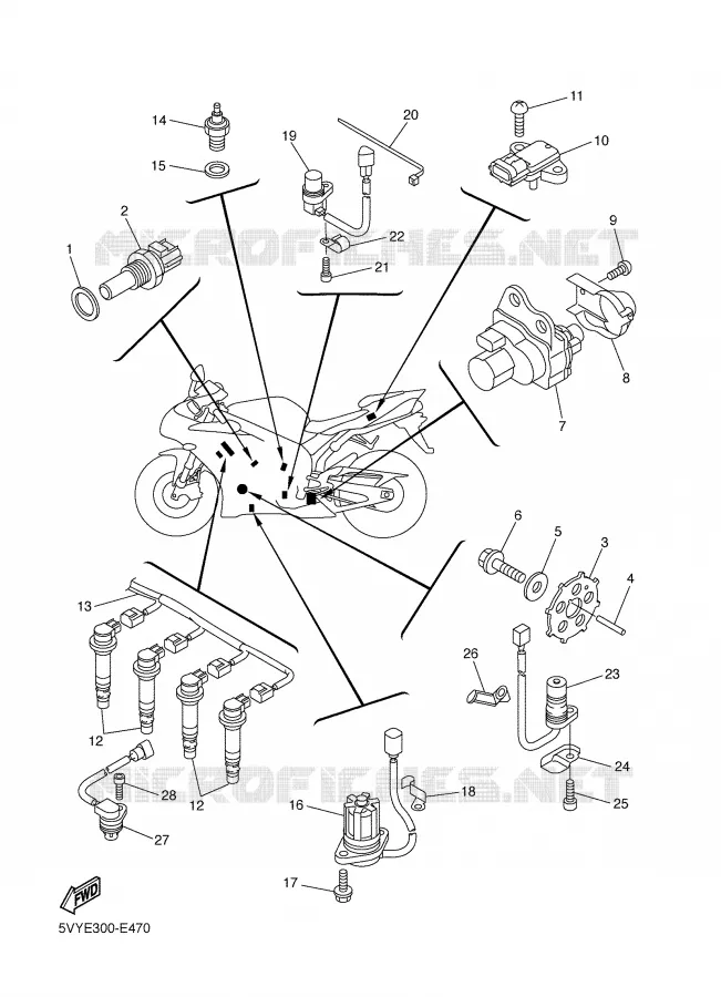 PARTIE ELECTRIQUE 1 Yamaha MOTO 1000 2006 R1  YZF-R1S