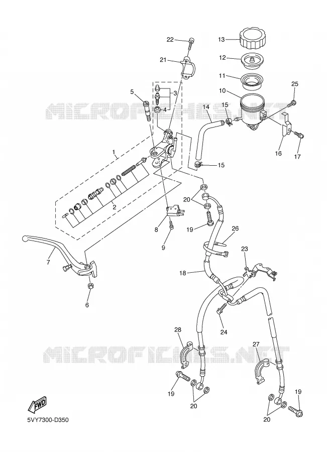 MAITRE CYLINDRE DE FREIN AVANT Yamaha MOTO 1000 2006 R1  YZF-R1S