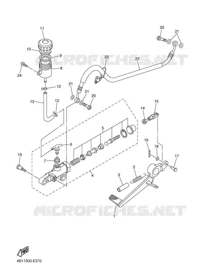 MAITRE CYLINDRE DE FREIN ARRIERE Yamaha MOTO 1000 2006 R1  YZF-R1S