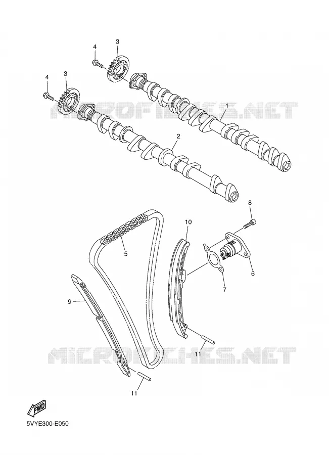 ARBRE A CAMES / CHAINE DE DISTRIBUTION Yamaha MOTO 1000 2006 R1  YZF-R1S