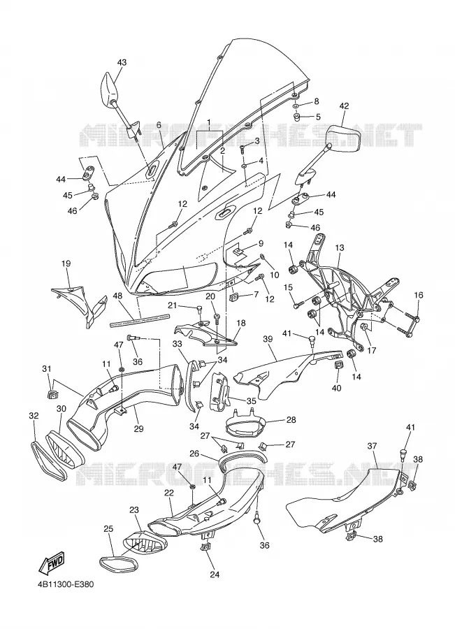 CARENAGES 1  Yamaha MOTO 1000 2006 R1  YZF-R1S
