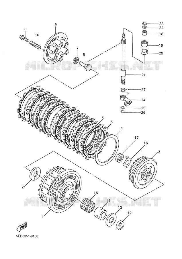 EMBRAYAGE DE DEMARREUR Yamaha MOTO 600 1999 R6  YZF-R6